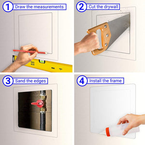 Access Panel for Drywall - 14 x 29 inch - Wall Hole Cover - Access Door - Plumbing Access Panel for Drywall - Heavy Durable Plastic White